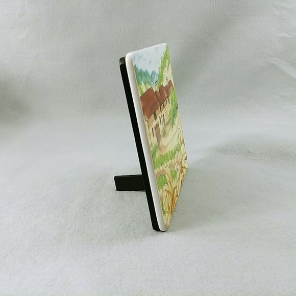 Trivet Tile Fitz & Floyd Del Vino Italian Vineyard Scene 6" - Picture 4 of 9